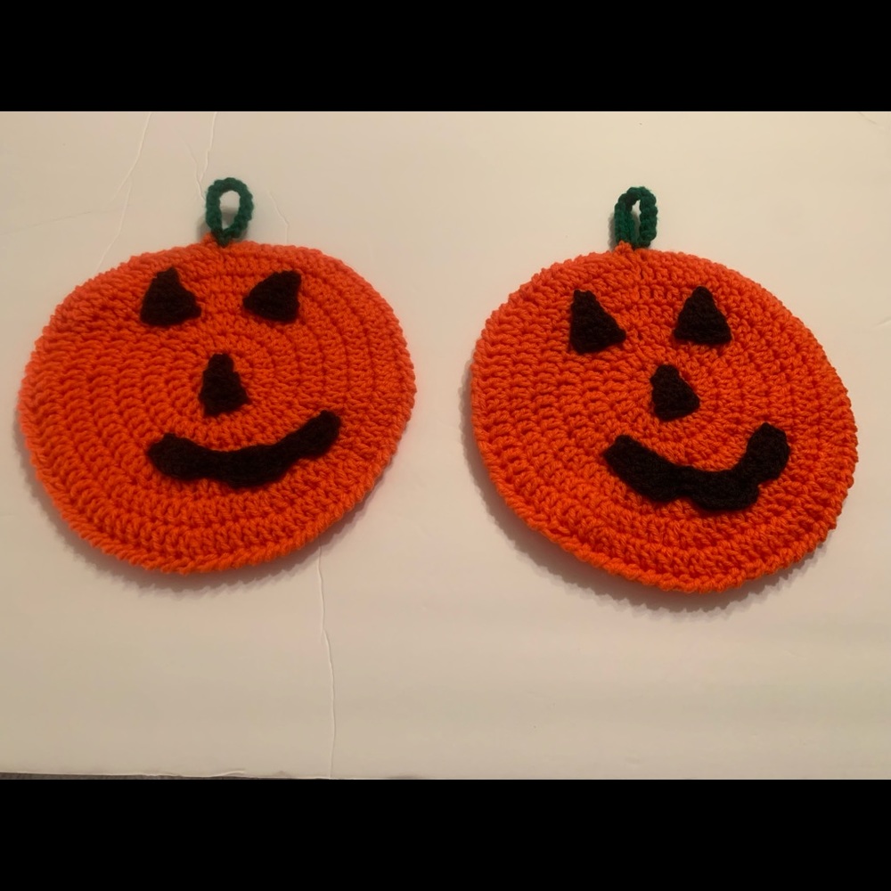 Pumpkin Jack O Lantern Decorative Potholders New